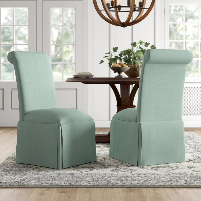 Weare Solid Back Skirted Upholstered Dining Chair & Reviews | Birch Lane